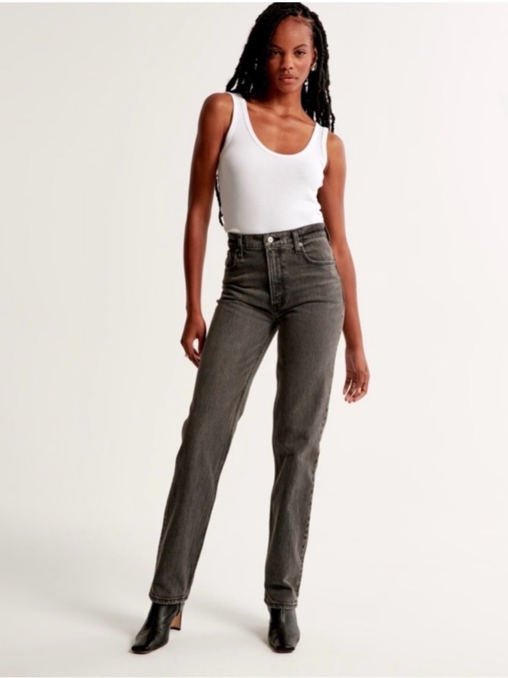 Abercrombie & Fitch 90s Straight Ultra High-Rise Jeans - Charcoal